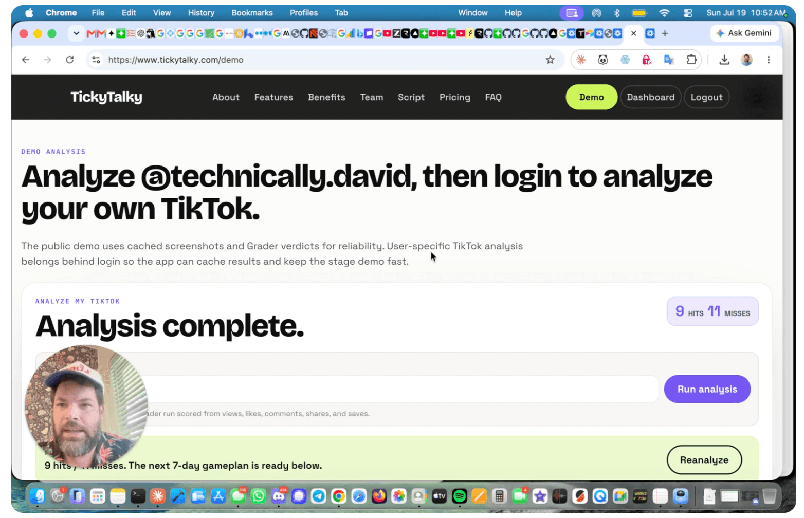 TickyTalky hackathon demo video screenshot