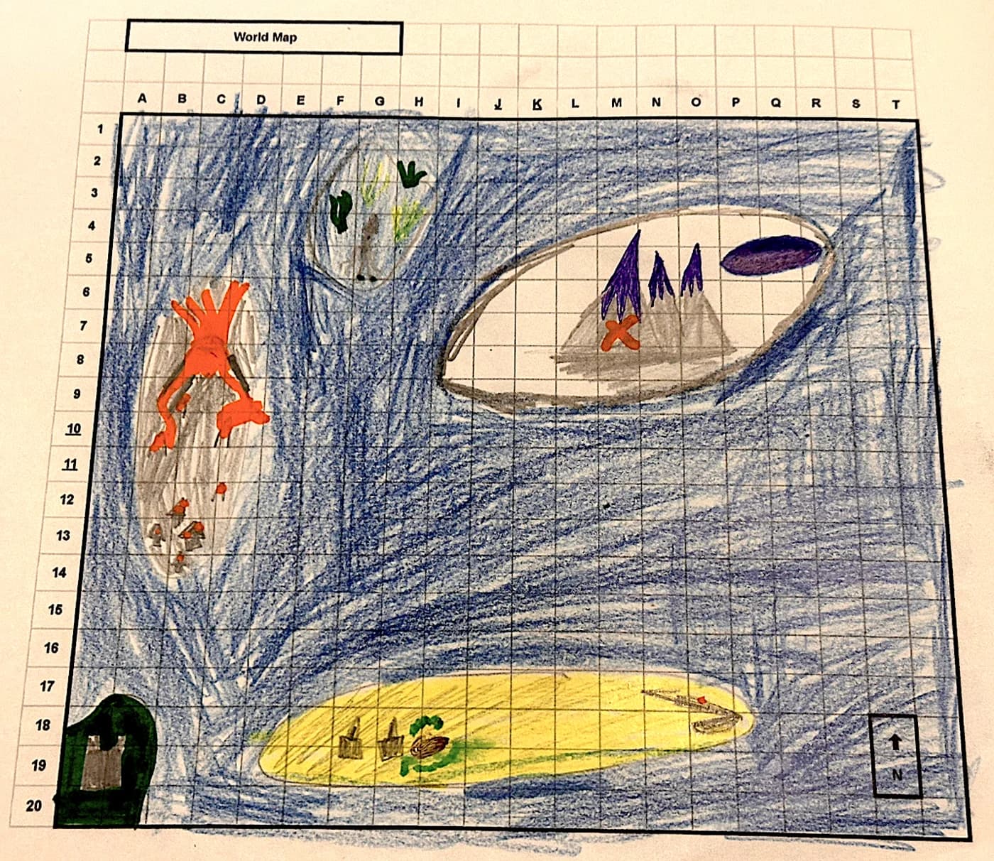 Arrow's original hand-drawn island map for Voyage of the Arrow